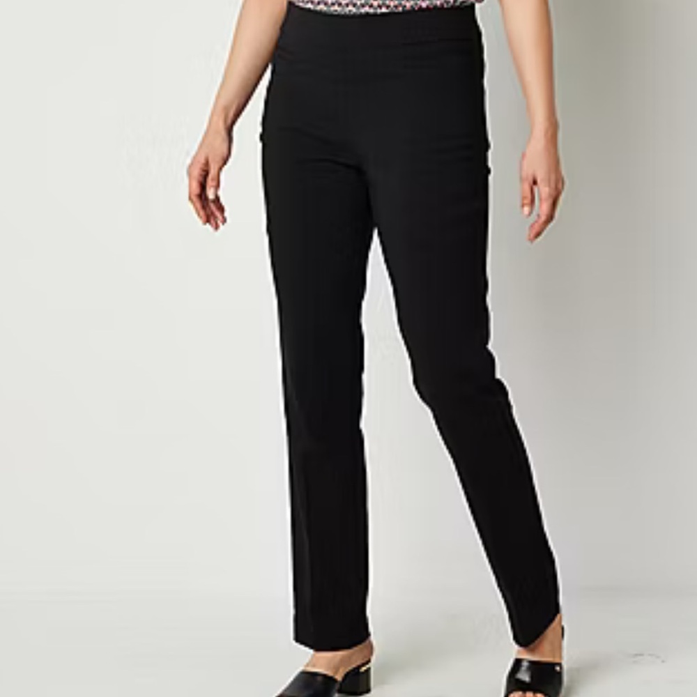 Liz Claiborne Lisa Womens Straight Mid Rise Pull-On Pant